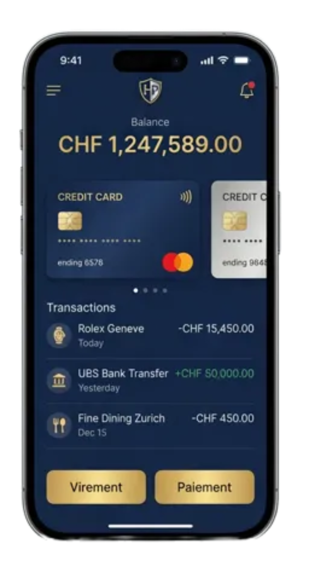 Aperçu de l'application mobile