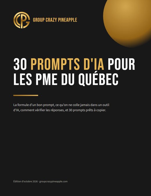 30 prompts d'IA prêts à copier pour les PME du Québec, avec un guide